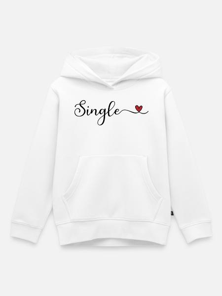 Single handgeschriebener Schriftzug mit Herz - Kinder Premium Organic Hoodie - Weiß