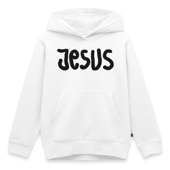 Jesus Hand Lettering TShirt - Kids Premium Organic Hoodie - white - Front - AI Model Kid Female (0cm)