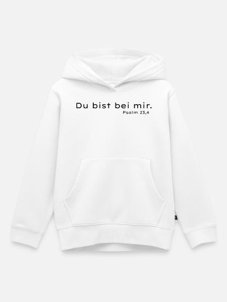 Bei mir Psalm 23,4 – Trostdesign - Kinder Premium Organic Hoodie - Weiß