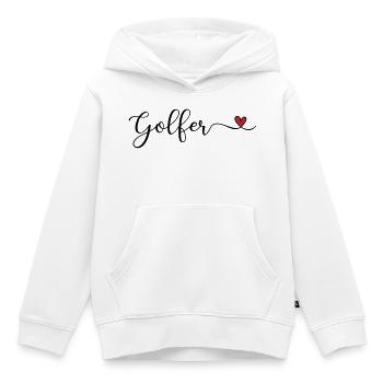 Golfer - Kinder Premium Organic Hoodie - Weiß - Vorne - AI Model Kid Female (0cm)