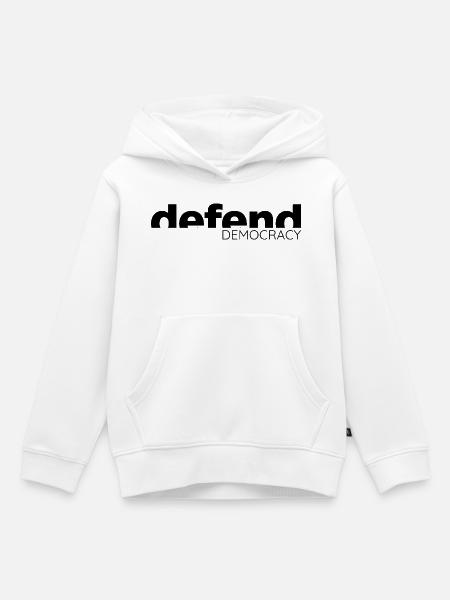 Defend Democracy - Statement Design - Kinder Premium Organic Hoodie - Weiß