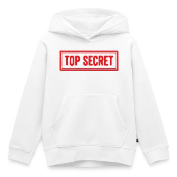 Topgeheimes Grunge-Gummistempel-Vintage-Siegeldesign - Kinder Premium Organic Hoodie - Weiß - Vorne - AI Model Kid Female (0cm)