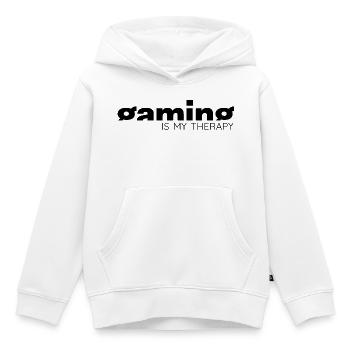 Gaming is my therapy - Gamer Statement Design - Kinder Premium Organic Hoodie - Weiß - Vorne - AI Model Kid Female (0cm)