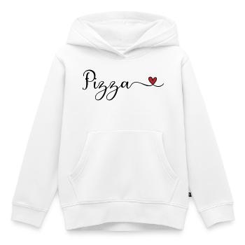 Pizza Heart - Kinder Premium Organic Hoodie - Weiß - Vorne - AI Model Kid Female (0cm)