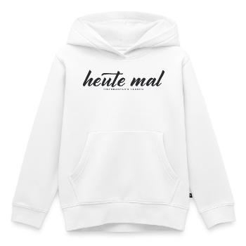 Heute mal überraschen lassen – Minimal Typografie - Kinder Premium Organic Hoodie - Weiß - Vorne - AI Model Kid Female (0cm)