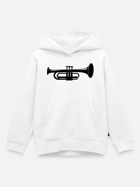 Trompete - Kinder Premium Organic Hoodie - Weiß
