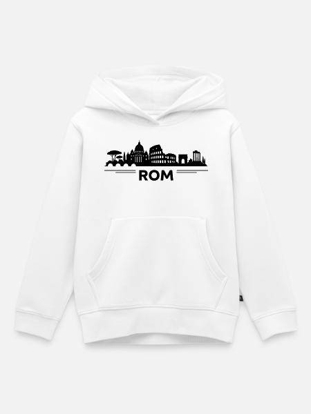 Rom Skyline - Kinder Premium Organic Hoodie - Weiß