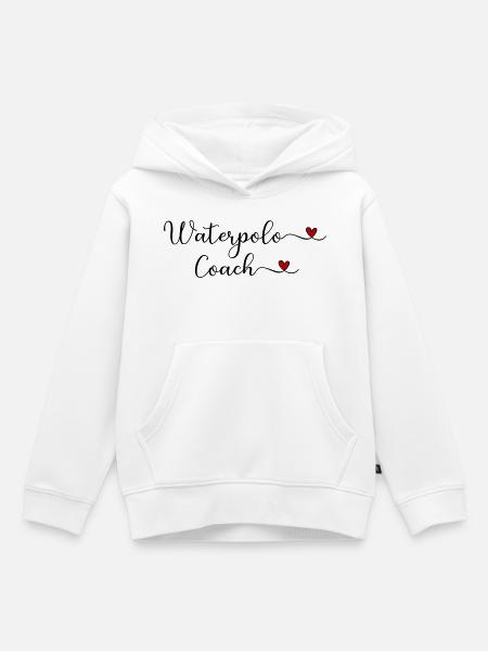 Wasserballtrainer mit Herzdesign - Kinder Premium Organic Hoodie - Weiß