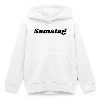 Samstag Schriftzug - Kinder Premium Organic Hoodie - Weiß - Vorne - AI Model Kid Female (0cm)