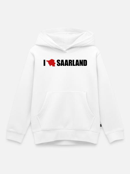 I love Saarland - Kinder Premium Organic Hoodie - Weiß