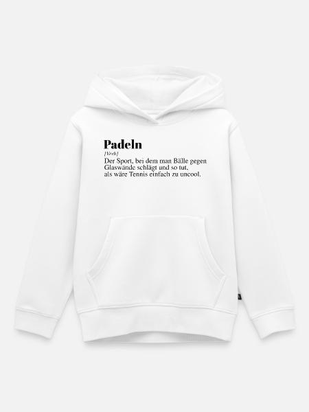 Padel Tennis Duden Spruch - Kinder Premium Organic Hoodie - Weiß