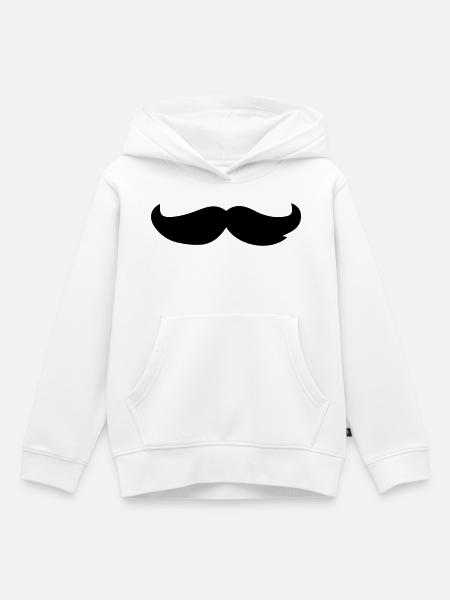 Bart Schnurrbart - Kinder Premium Organic Hoodie - Weiß