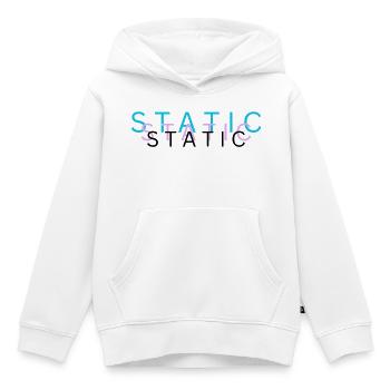 Static – Minimalist Glitch Typography Design - Kids Premium Organic Hoodie - white - Front - AI Model Kid Female (0cm)