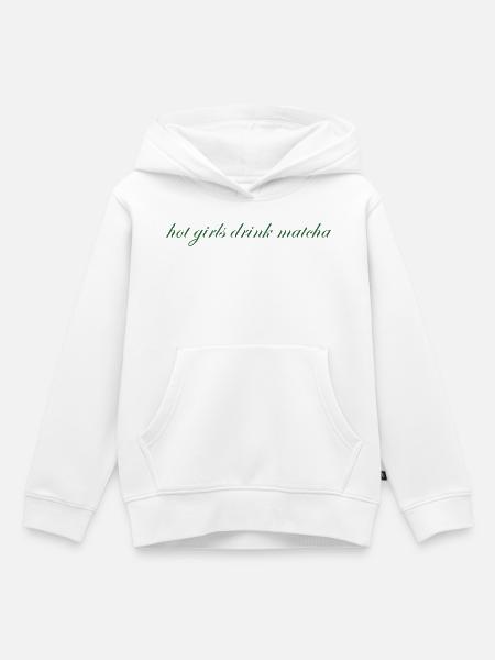 hot girls drink matcha - Kinder Premium Organic Hoodie - Weiß