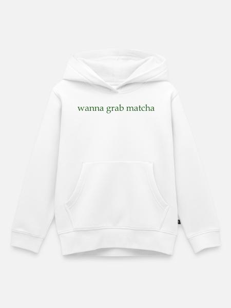 wanna grab matcha - Kinder Premium Organic Hoodie - Weiß
