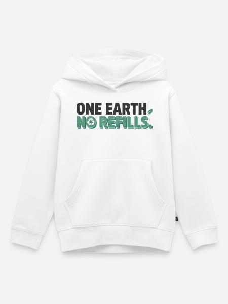 One Earth No Refills - Kinder Premium Organic Hoodie - Weiß