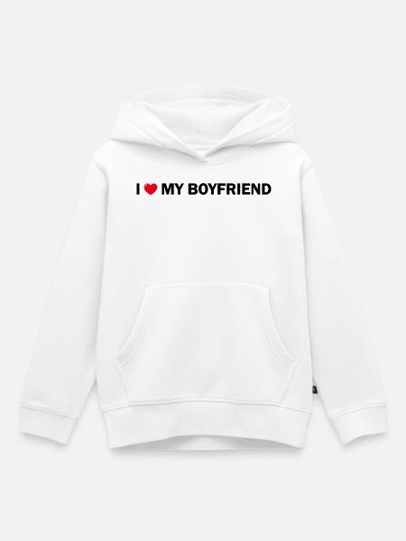 Ich liebe meinen Freund - Kinder Premium Organic Hoodie - Weiß