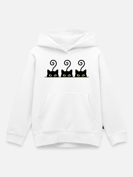 Neonaugen-Reihe auf Schwarz - Kinder Premium Organic Hoodie - Weiß