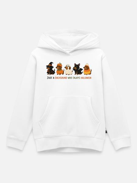 Dackel-Halloween-Crew - Kinder Premium Organic Hoodie - Weiß