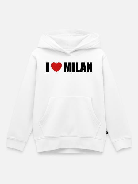 I Love Milan Italien - Kinder Premium Organic Hoodie - Weiß