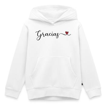 Danke - Kinder Premium Organic Hoodie - Weiß - Vorne - AI Model Kid Female (0cm)