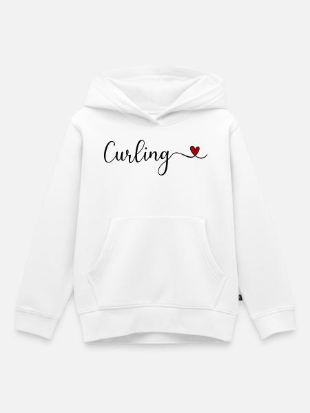 Curling - Kinder Premium Organic Hoodie - Weiß