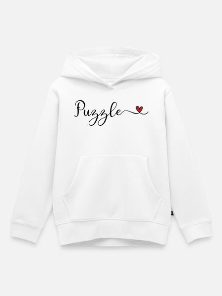Puzzle - Kinder Premium Organic Hoodie - Weiß