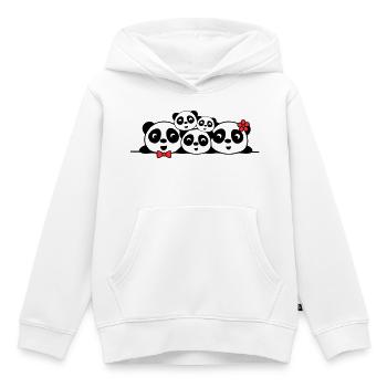 Pandas Chic Familie – 2 Eltern, 3 Kinder - Kinder Premium Organic Hoodie - Weiß - Vorne - AI Model Kid Female (0cm)