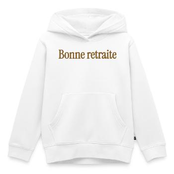 RUHESTAND. RUHESTAND. PENSIONIERT. RUHESTAND - Kinder Premium Organic Hoodie - Weiß - Vorne - AI Model Kid Female (0cm)