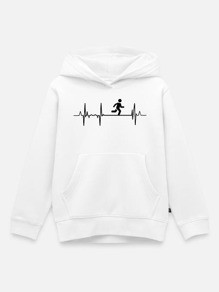 Herzschlag Laufen - Kinder Premium Organic Hoodie - Weiß