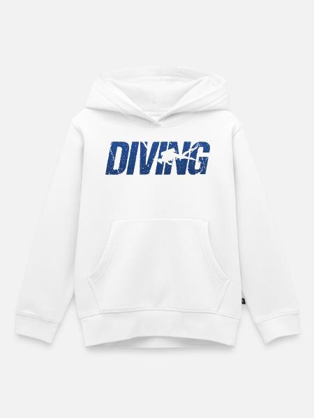 Diving Silhouette Taucher - Kinder Premium Organic Hoodie - Weiß