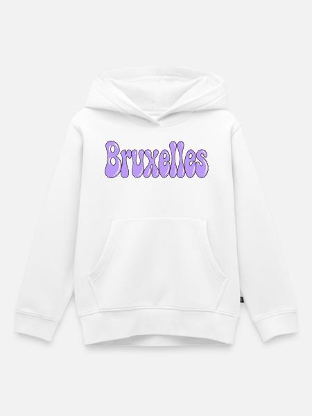 Brüsseler Retro Lila Blase - Kinder Premium Organic Hoodie - Weiß