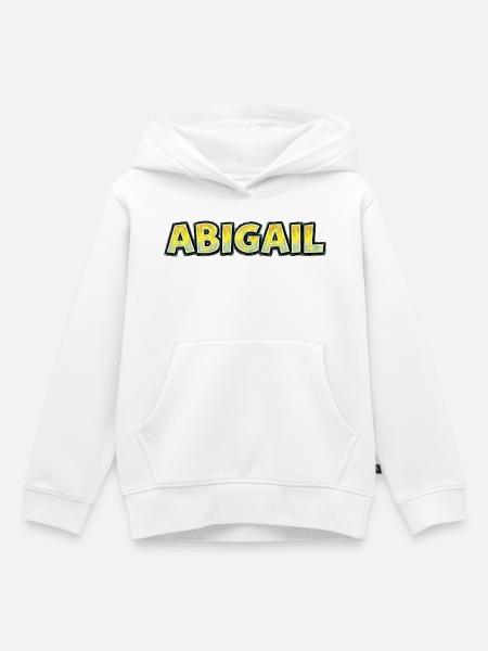 Abigail – Handgezeichnete Typografie - Kinder Premium Organic Hoodie - Weiß