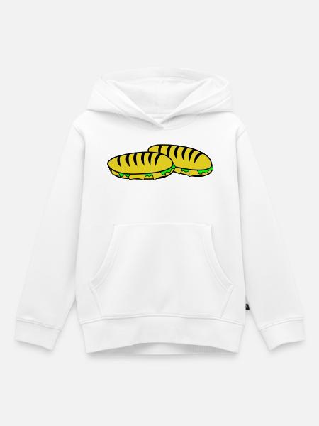 Sandwich Slipper Motiv - Kinder Premium Organic Hoodie - Weiß