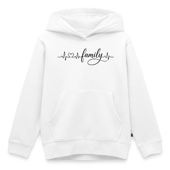 Herzschlag Schriftzug Familie - Kinder Premium Organic Hoodie - Weiß - Vorne - AI Model Kid Female (0cm)
