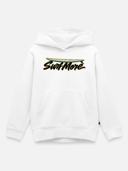 Surf More – Noserider Classic - Kinder Premium Organic Hoodie - Weiß