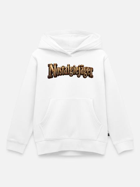 Nostalgiejäger Retro Metallschrift - Kinder Premium Organic Hoodie - Weiß