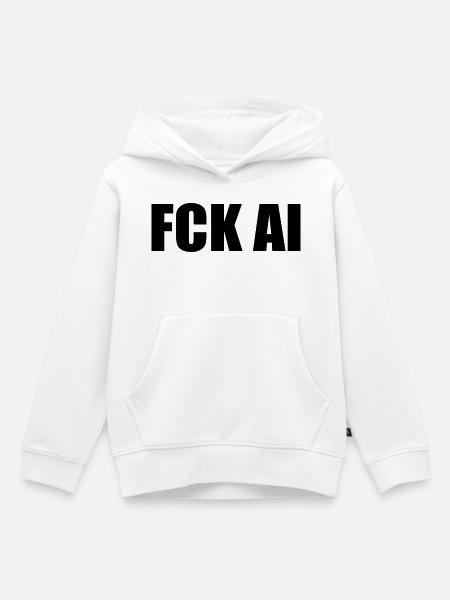 Fck ai - Kinder Premium Organic Hoodie - Weiß