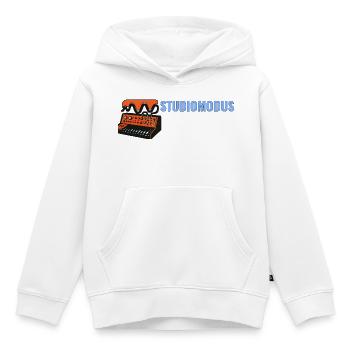 Studiomodus. – Bedroom Producer / Synth – Motiv. - Kinder Premium Organic Hoodie - Weiß - Vorne - AI Model Kid Female (0cm)