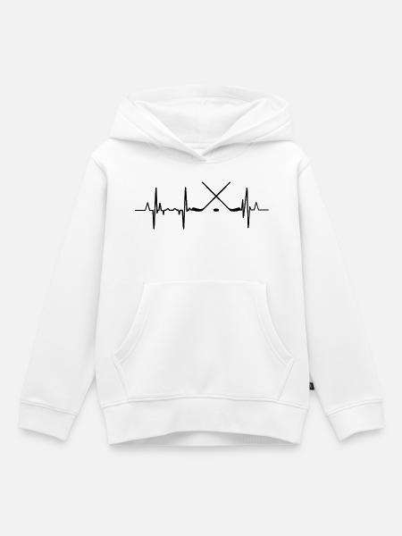 Herzschlag Eishockey - Kinder Premium Organic Hoodie - Weiß