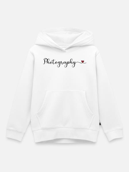 Fotografieherz - Kinder Premium Organic Hoodie - Weiß