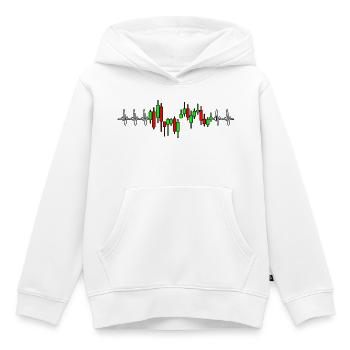 Trader Herzschlag Aktien Krypto Diagramm - Kinder Premium Organic Hoodie - Weiß - Vorne - AI Model Kid Female (0cm)