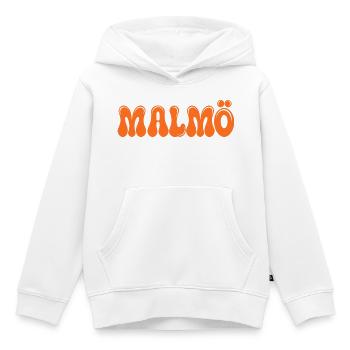 Malmö Neon Orange Retro - Kinder Premium Organic Hoodie - Weiß - Vorne - AI Model Kid Female (0cm)