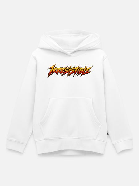 Irreistible Flames Typografie - Kinder Premium Organic Hoodie - Weiß