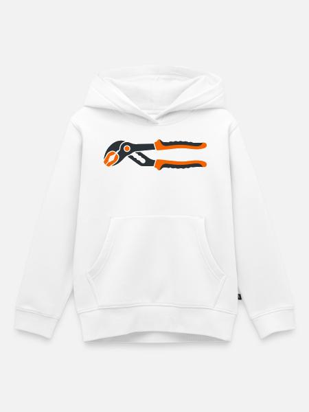 Rohrzange Werkzeug Grafik - Kinder Premium Organic Hoodie - Weiß