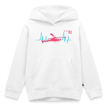 Hubschrauber Herzschlag Ekg Pilot - Kinder Premium Organic Hoodie - Weiß - Vorne - AI Model Kid Female (0cm)
