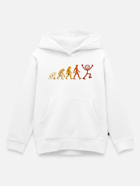 Evolution Mensch Freude Retro Design - Kinder Premium Organic Hoodie - Weiß