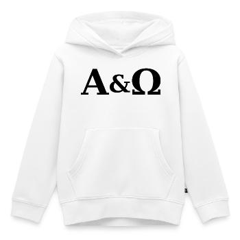 Alpha und Omega als  biblische Symbolik.  - Kinder Premium Organic Hoodie - Weiß - Vorne - AI Model Kid Female (0cm)