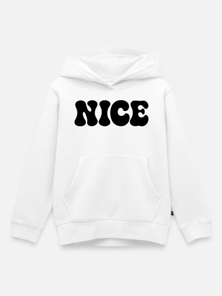 Schöne Blob-Schriftart Schwarz - Kinder Premium Organic Hoodie - Weiß