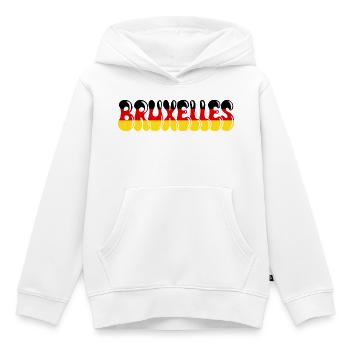 Brüssel, Belgische Flagge Schwarz, Gelb, Rot, - Kinder Premium Organic Hoodie - Weiß - Vorne - AI Model Kid Female (0cm)